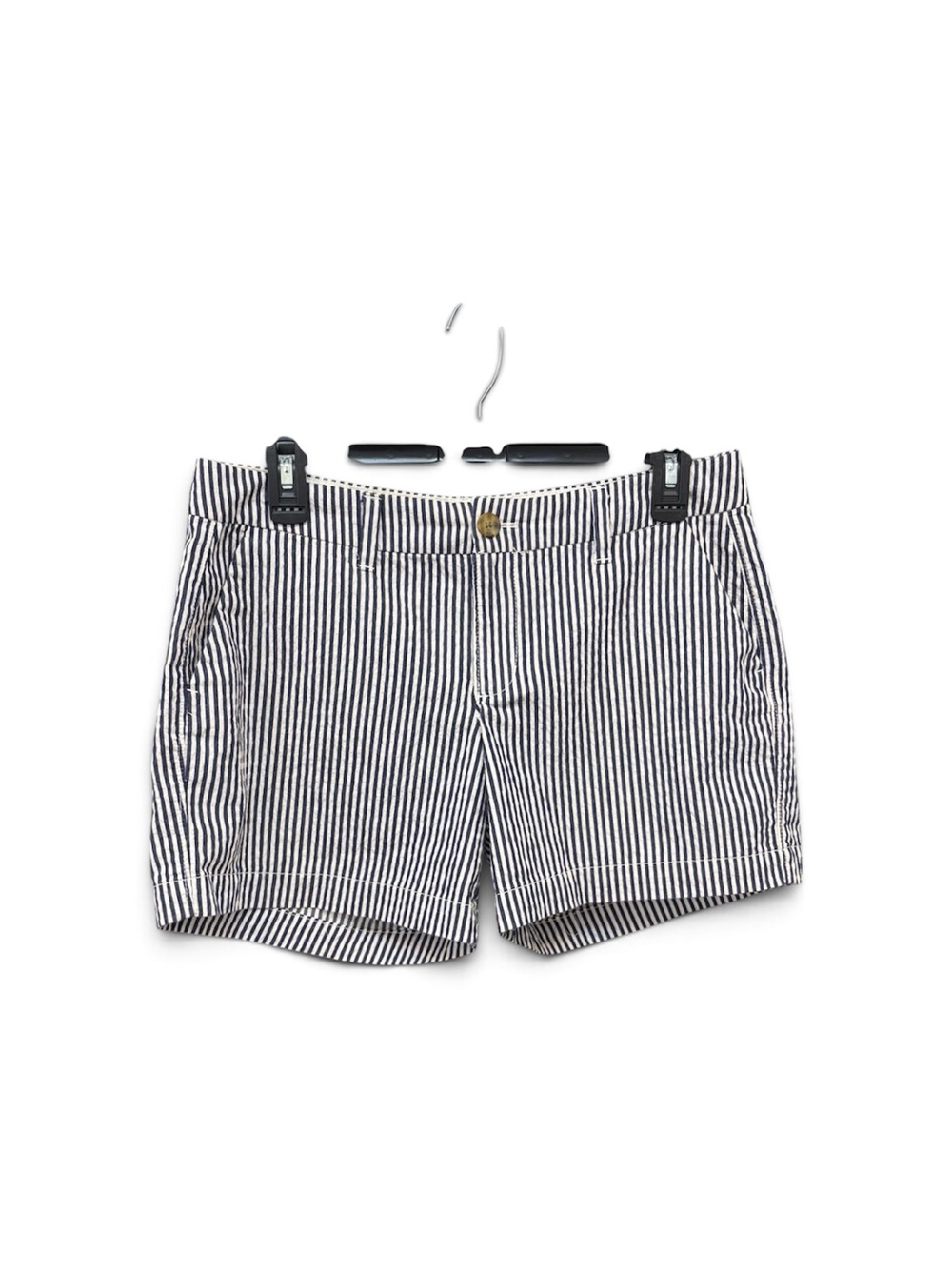 Old Navy Navy and White Striped Bermuda Shorts